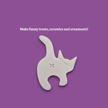 Cat butt cookie cutter dough cutout and imprint, perfect for gag gifts, funny treats and white elephant parties.