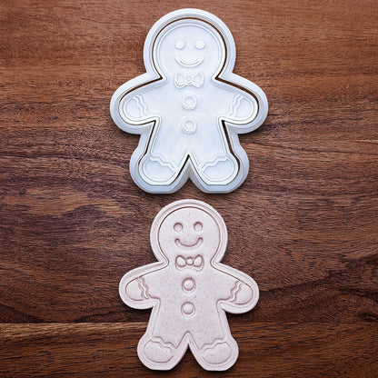 Gingerbread man cookie cutter with stamp – choose your perfect size and color for holiday cookies, fondant toppers, or festive baking projects.