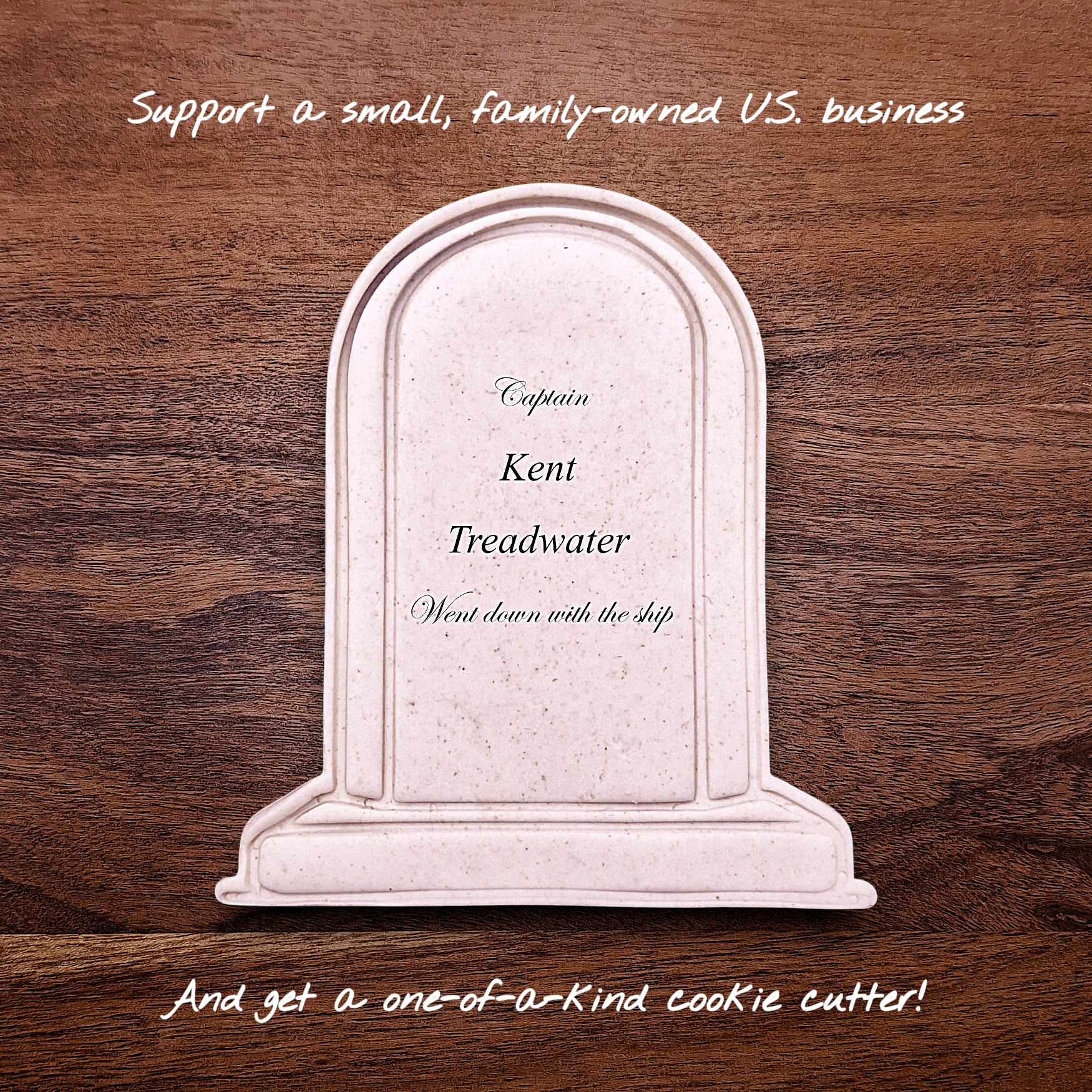 Gravestone cookie cutter cutout and imprint, perfect for Halloween treats and spooky desserts.