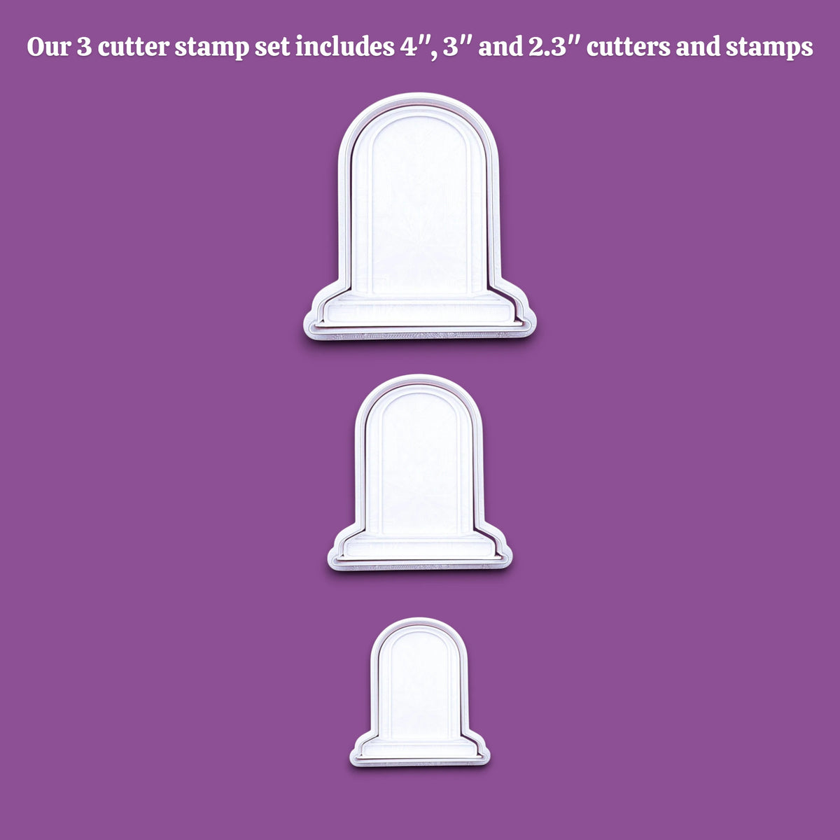 Gravestone Cookie Cutter or Stamp Set - Halloween Craft & Fondant Mold