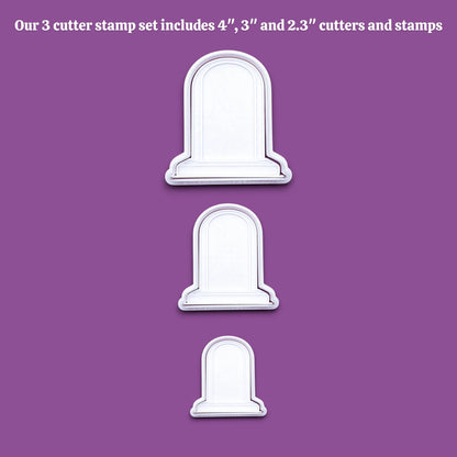 Gravestone Cookie Cutter or Stamp Set - Halloween Craft & Fondant Mold