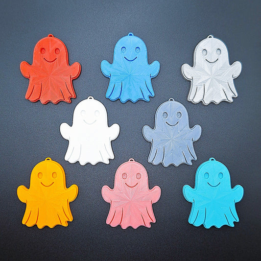 Color guide for ghost keychains—handmade, eco-friendly spooky charms in vibrant hues, perfect for Halloween gifts, favors, or decor.