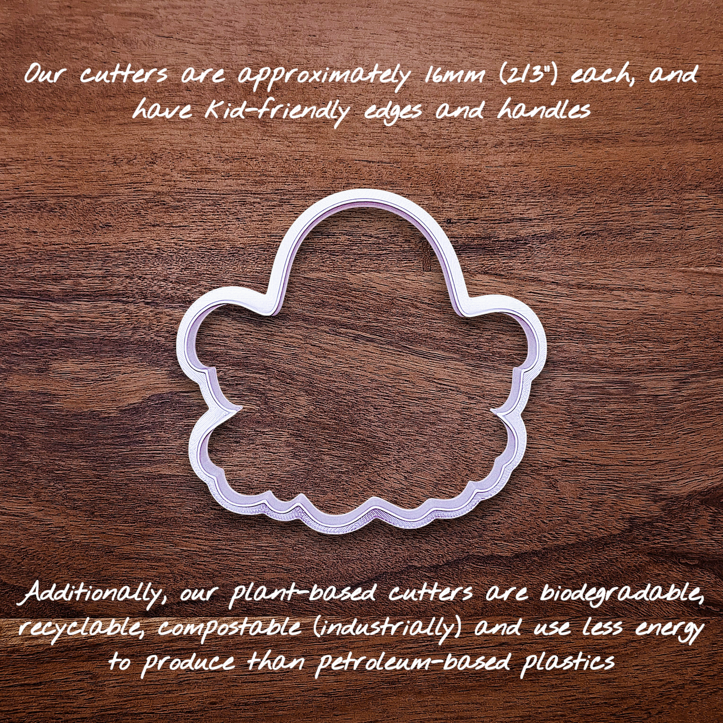 Ghost cookie cutter without stamp. Perfect for centerpiece cookies or festive Halloween baking with a soft, playful vibe.