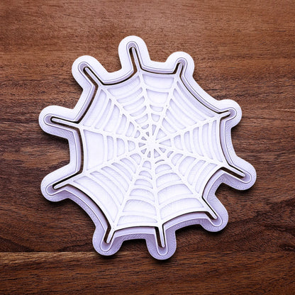 Handmade and customizable Halloween spiderweb cookie cutter and stamp, perfect for fall parties, events, trick or treats, and gifting.