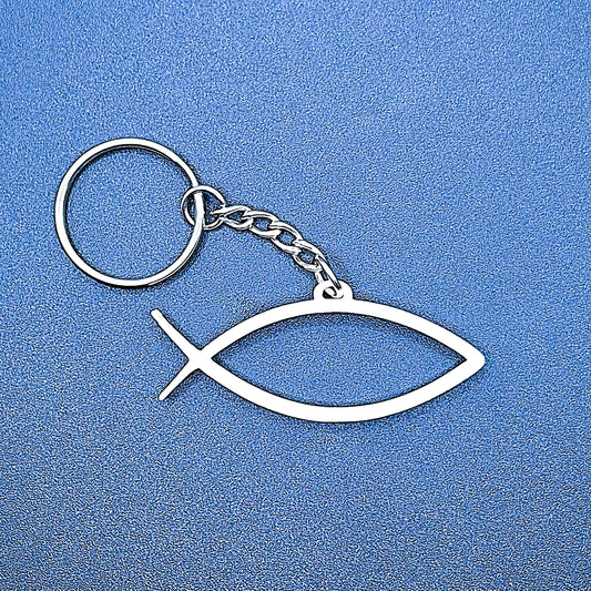 Christian Fish Keychain, handmade faith symbols for church groups, Bible studies, gifts, and daily inspiration.