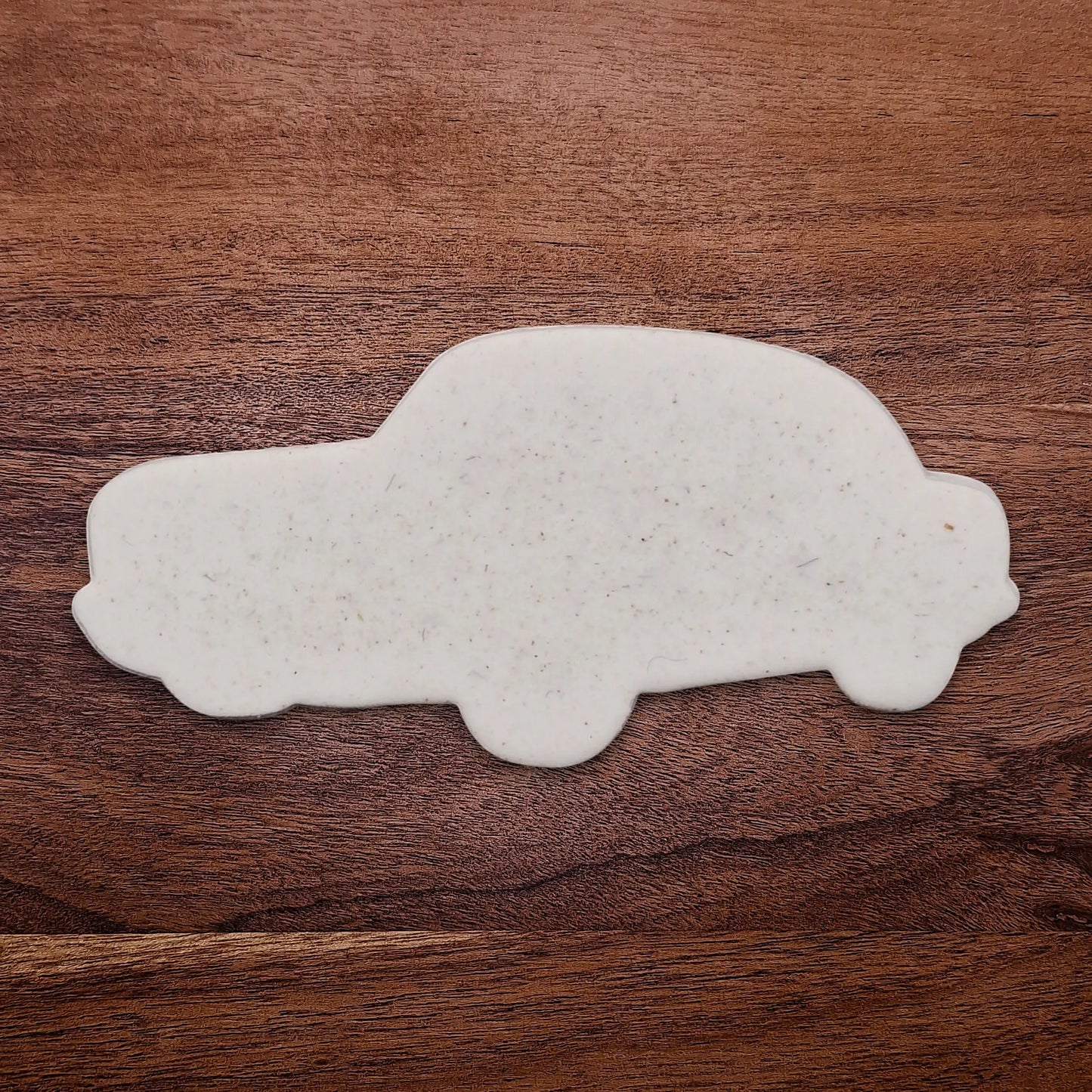 Handmade and customizable antique roadster car cookie cutter dough cutout, perfect for vintage car themed cookies, birthdays and gifting.