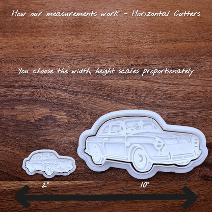 Size chart showing how sizing increasing and decreasing works for the cookie cutter and stamp