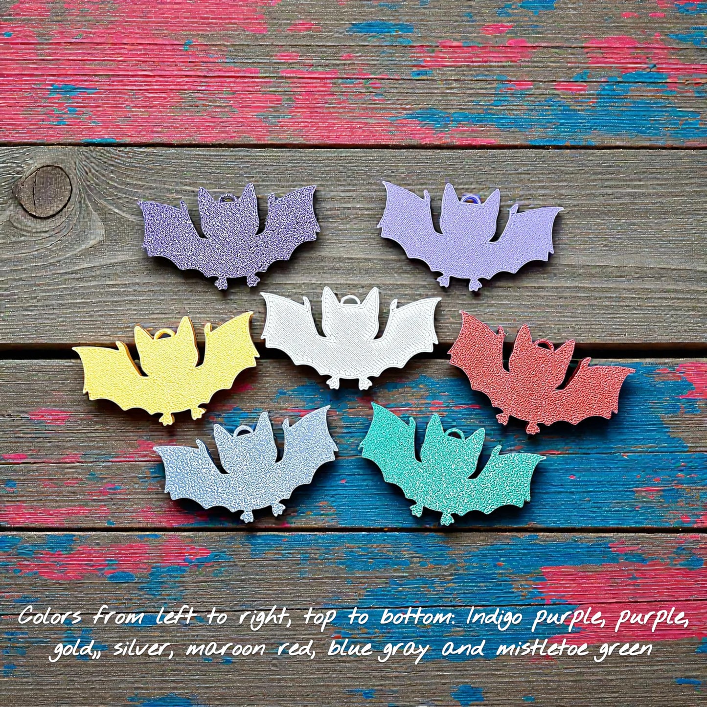 Handmade and customizable bat keychains, perfect for Halloween trick or treats, gothic party favors, and bat-themed accessories.