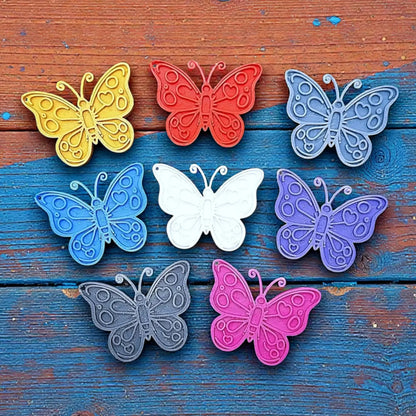 Handmade and customizable butterfly keychains in various colors, perfect for gifts, party favors, or nature-themed accessories.