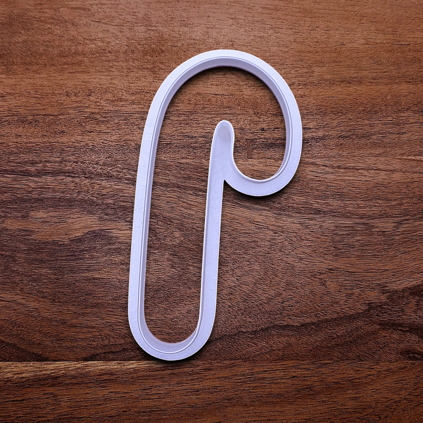 Handmade and customizable Candy Cane Christmas Cookie Cutter - adds festive striped detail for easy holiday baking and decorating treats, available in 30 unique colors.