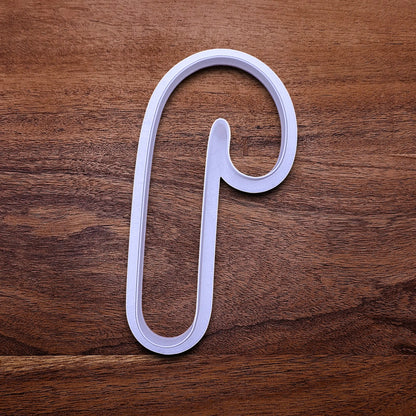 Handmade and customizable Candy Cane Christmas Cookie Cutter - adds festive striped detail for easy holiday baking and decorating treats, available in 30 unique colors.