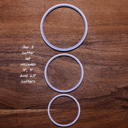 Set of circle cookie cutters, perfect for baking, fondant, biscuits, sandwiches, and crafting round shapes.