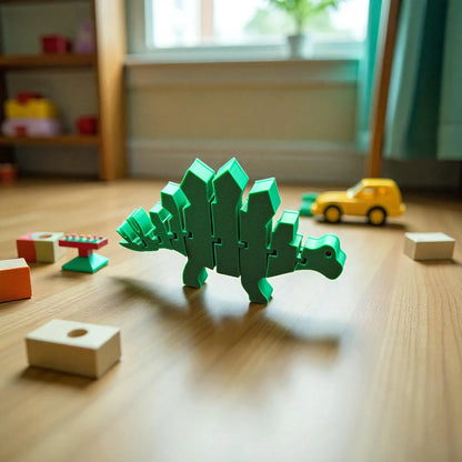 Articulated and customizable stegosaurus dino pretend play fidget toy, perfect for dinosaur lovers, sensory play, stress relief, and unique gifts.