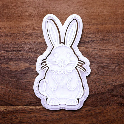 Bunny Rabbit Cookie Cutter Set and Stamp - Craft Fondant Baking Mold