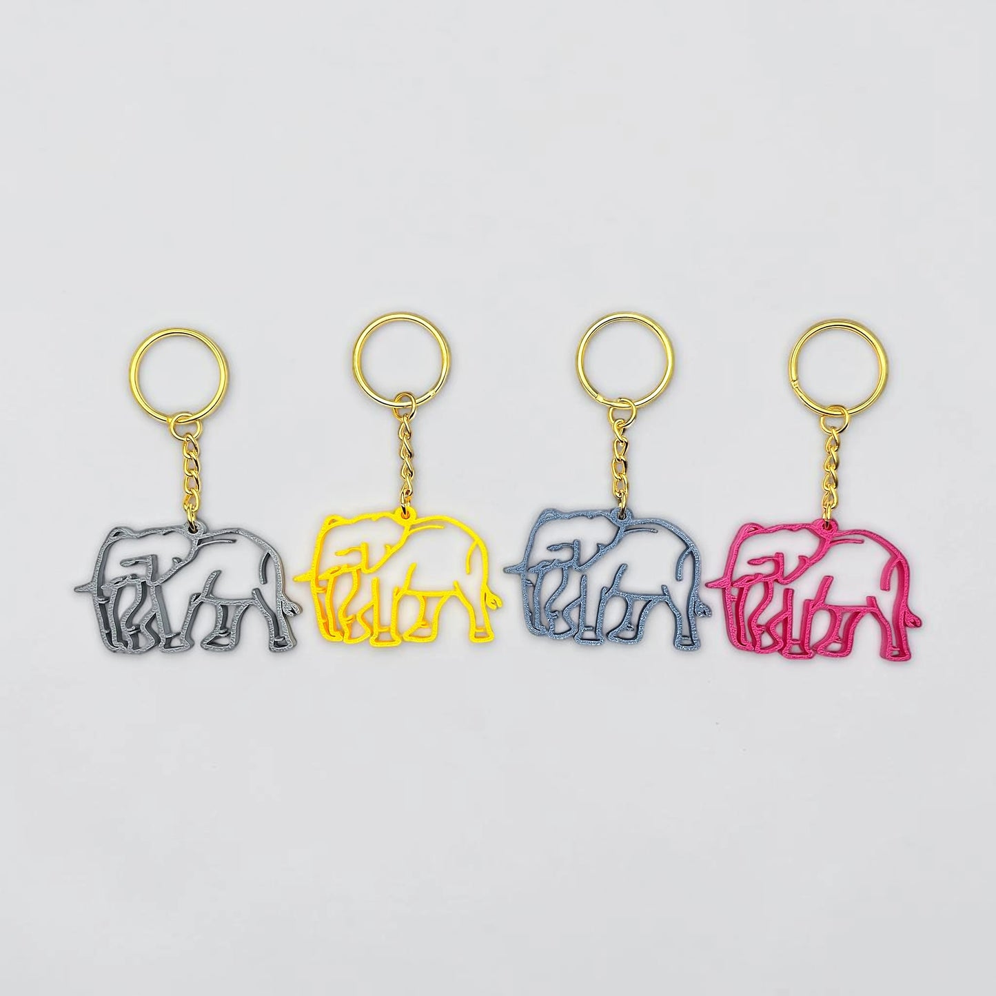 Handmade and customizable safari elephant keychain, perfect for classroom prizes, party favors for kids birthdays, baby showers and unique stocking stuffers.