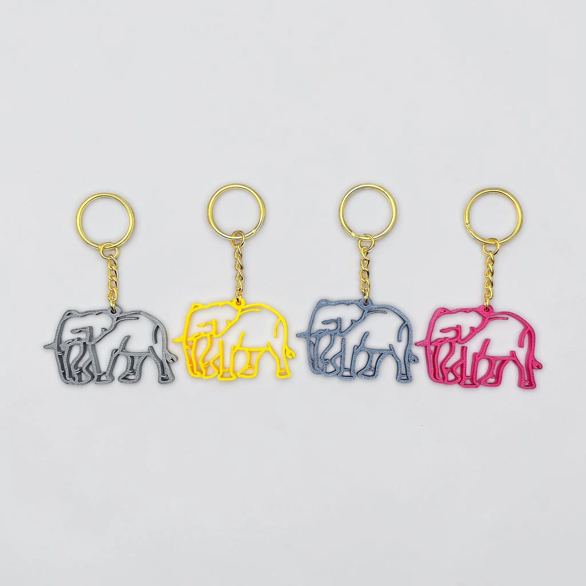 Handmade and customizable safari elephant keychain, perfect for classroom prizes, party favors for kids birthdays, baby showers and unique stocking stuffers.