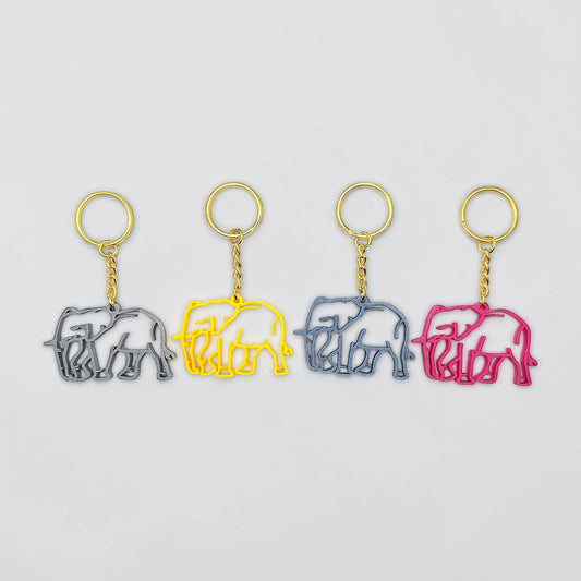 Handmade and customizable safari elephant keychain, perfect for classroom prizes, party favors for kids birthdays, baby showers and unique stocking stuffers.