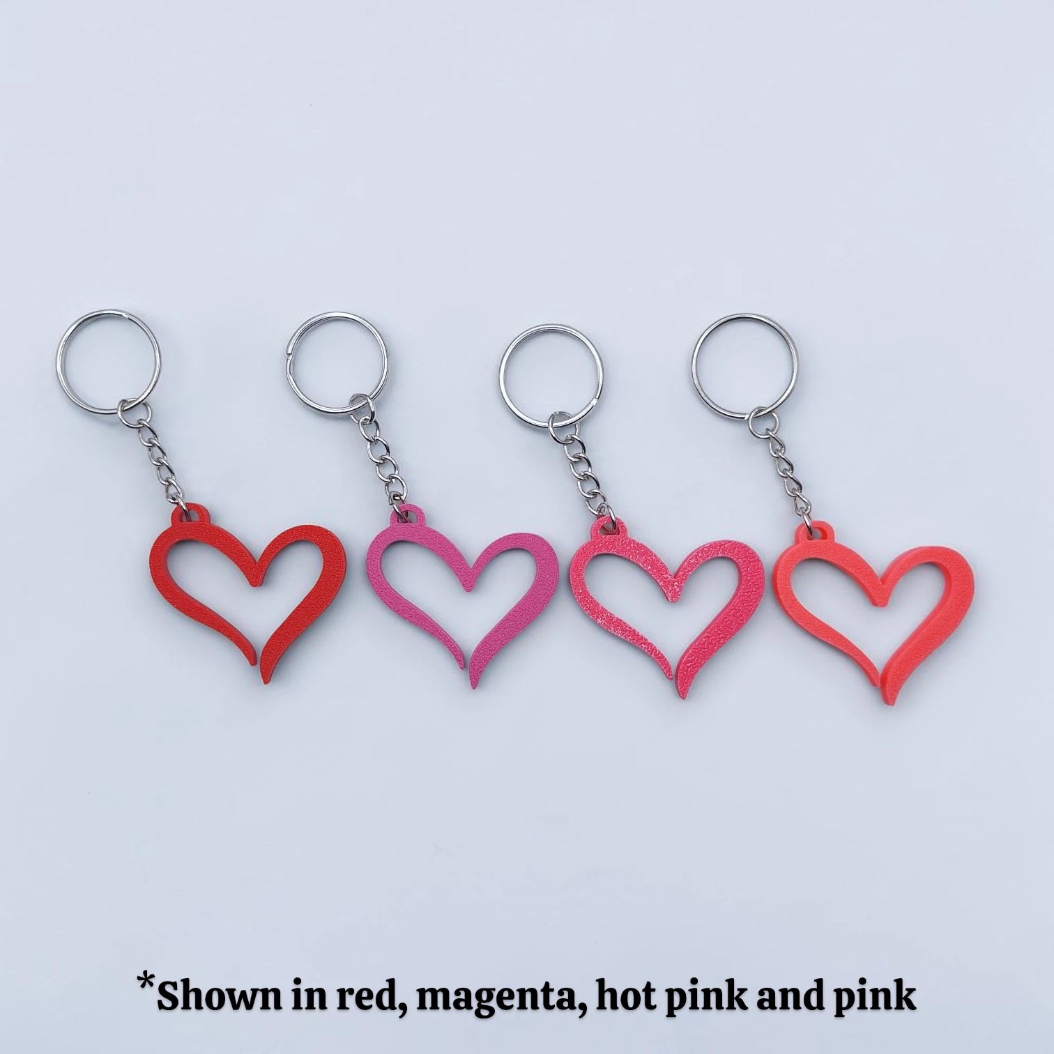 Handmade and customizable heart keychains, perfect for Valentine's Day, party favors, baby showers, or everyday gifts.