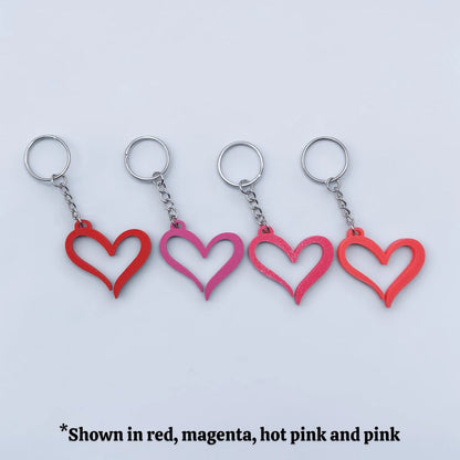 Handmade and customizable heart keychains, perfect for Valentine's Day, party favors, baby showers, or everyday gifts.