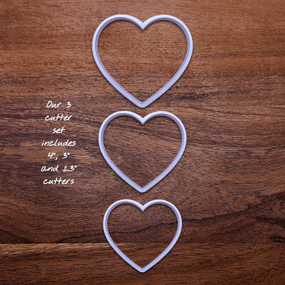 Handmade and customizable heart cookie cutter set, perfect for Valentine's Day baking, sweet treats and party favor creations.