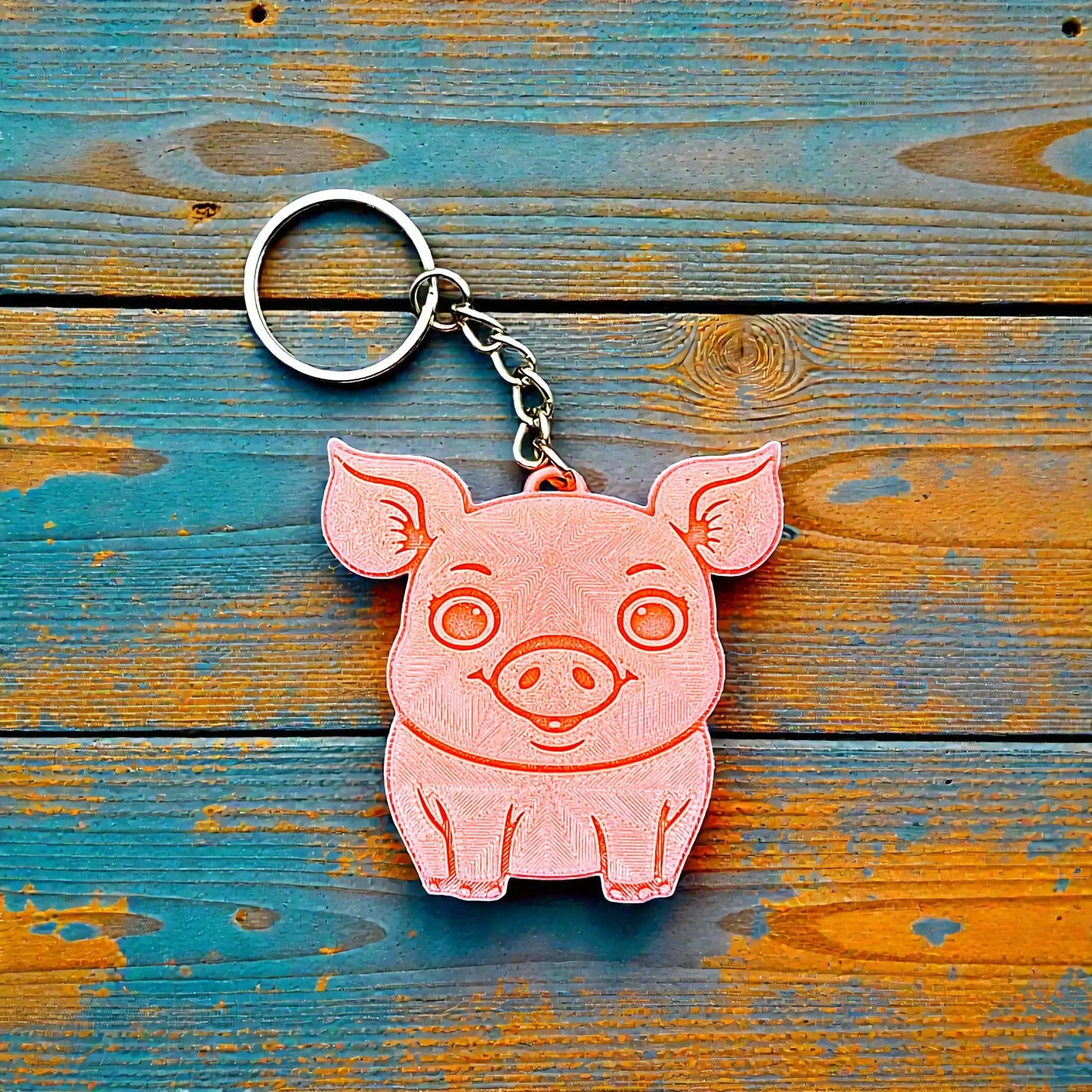 Handmade and customizable pig keychain, ideal for country themed part favors, cute bag charms, and classroom prizes.