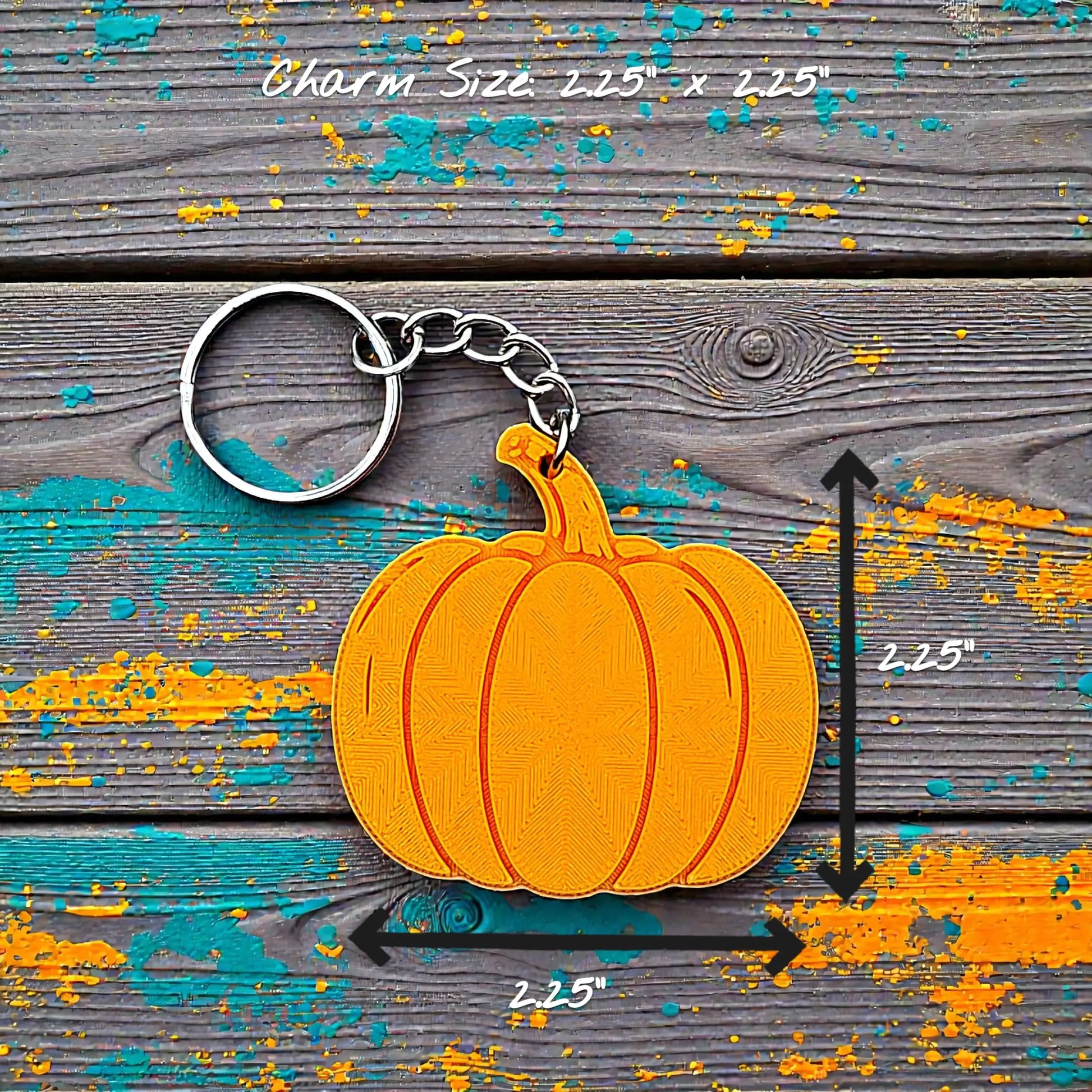 Handmade and customizable pumpkin keychain, ideal for fall themed party favors, cute bag charms, and classroom prizes.