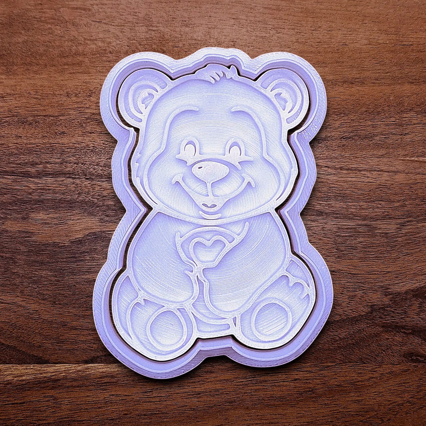 Handmade and customizable Teddy Bear Cookie Cutter and Stamp, perfect for Valentine's Day cookies, sweet treats for special occasions and fun kid-friendly crafting activities.