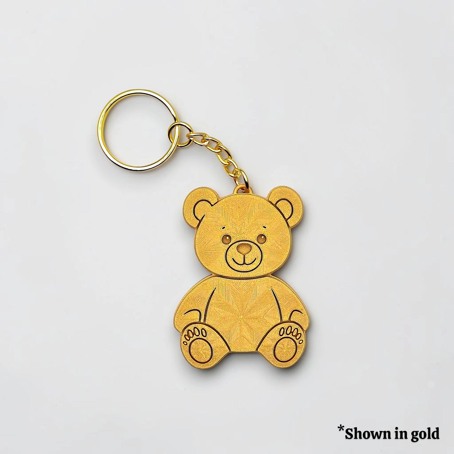 Colorful teddy bear keychain - handmade eco-friendly charms perfect for kids, baby showers, party favors, or animal-themed gifts.