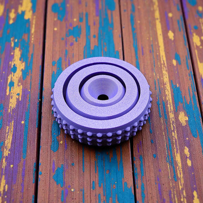 Top-down view of modern fidget spinner model, featuring rounded design and smooth center for easy spinning and stress relief in 3 sizes.