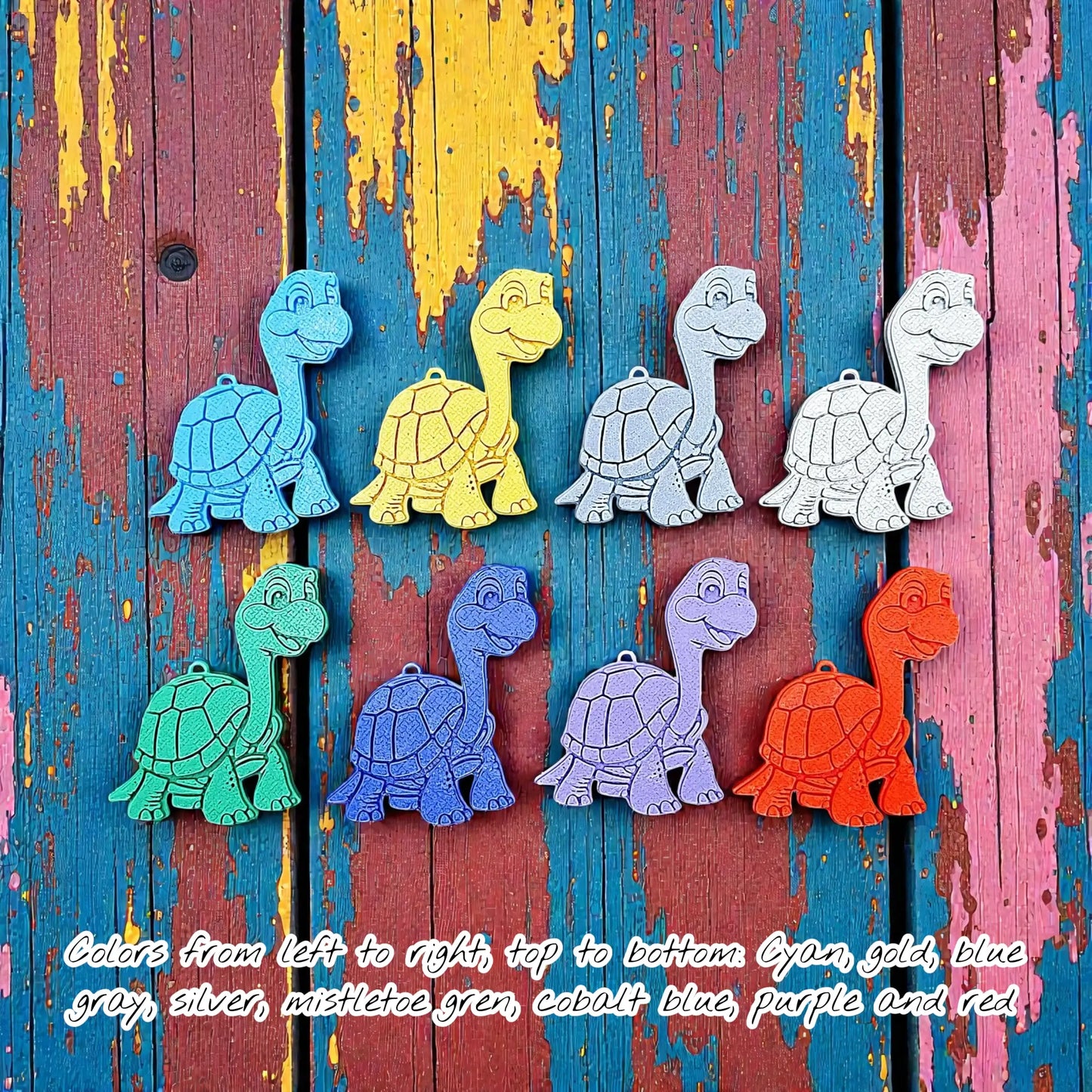 Handmade and customizable turtle keychains, ideal for tortoise themed part favors, cute bag charms, and classroom prizes.