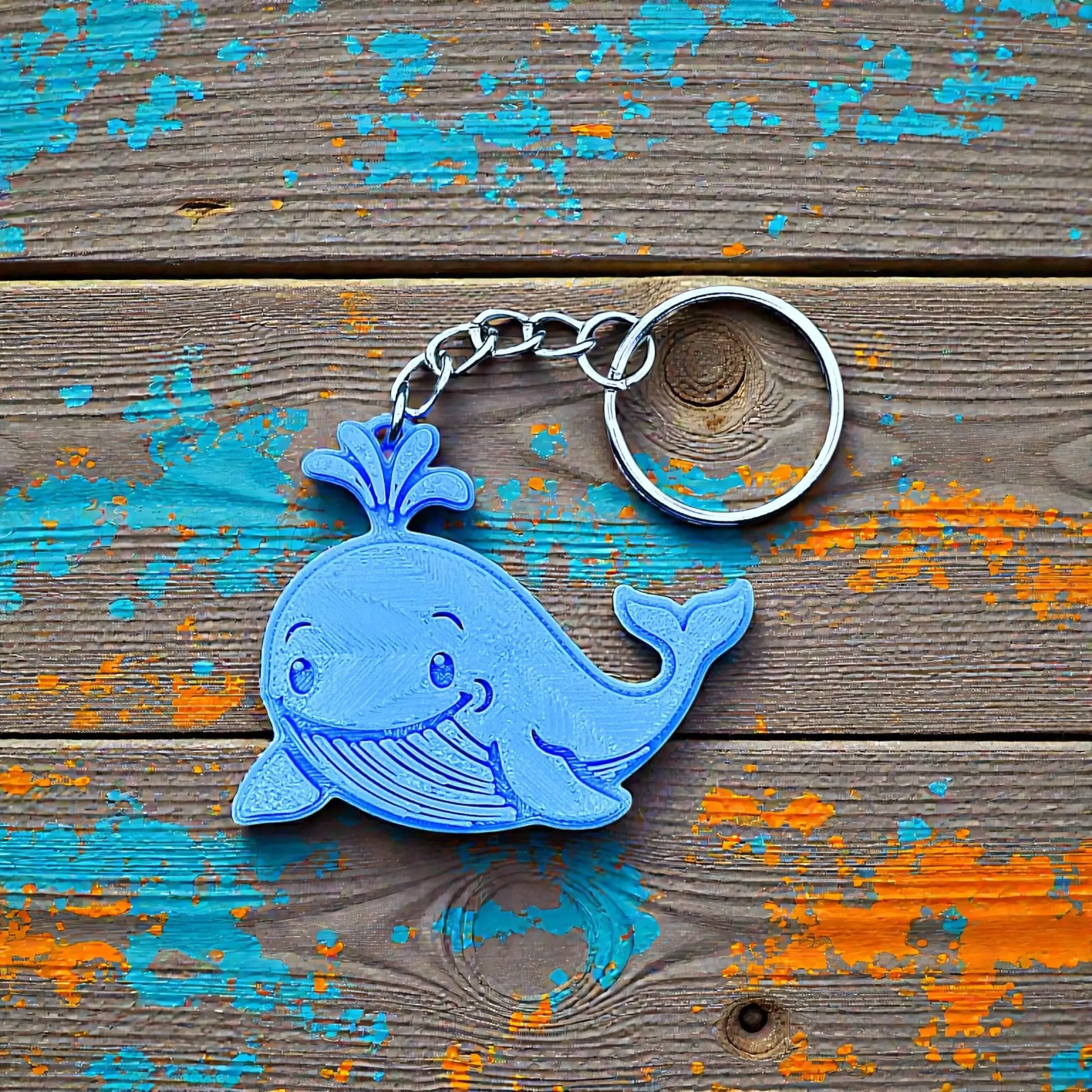 Handmade and customizable whale keychain, perfect for classroom prizes, party favors for kids birthdays, and unique bag charms.