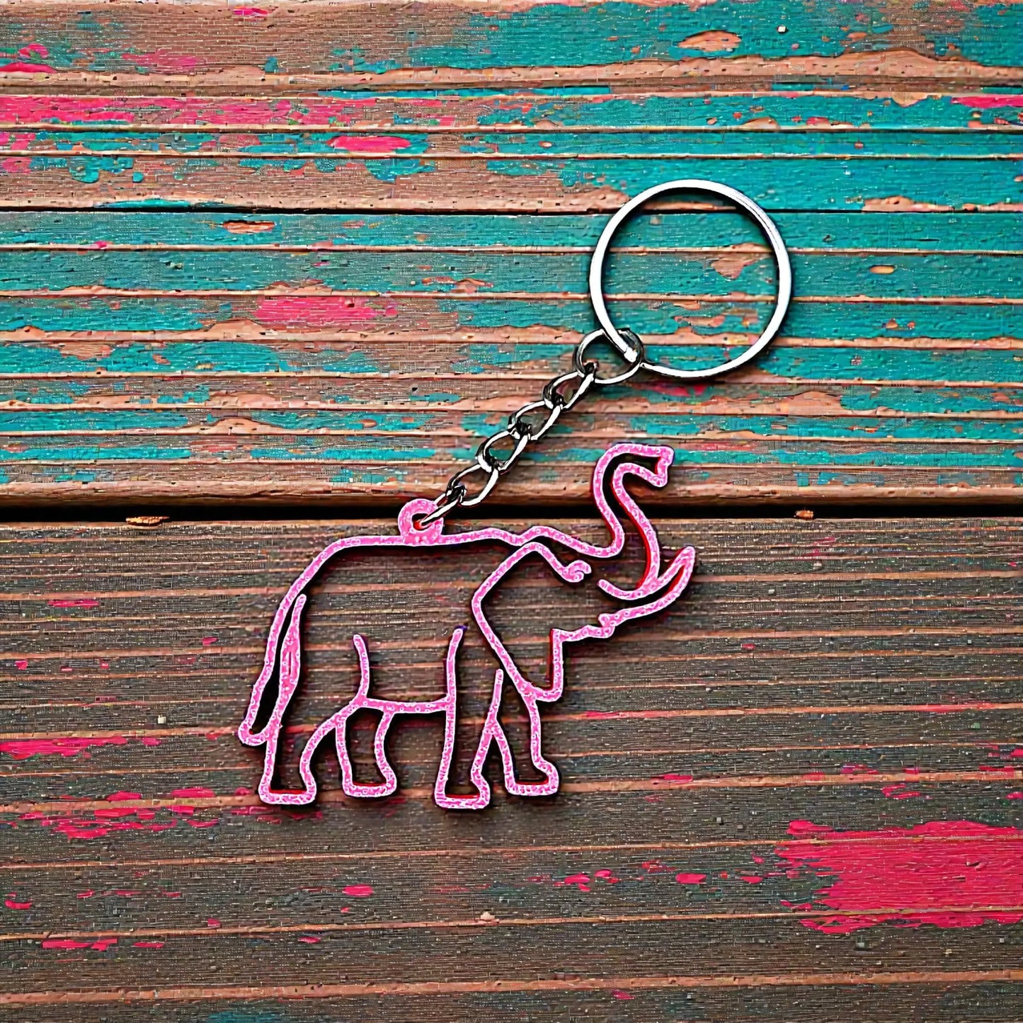 Handmade and customizable safari elephant keychain, perfect for classroom prizes, party favors for kids birthdays, baby showers and unique stocking stuffers.