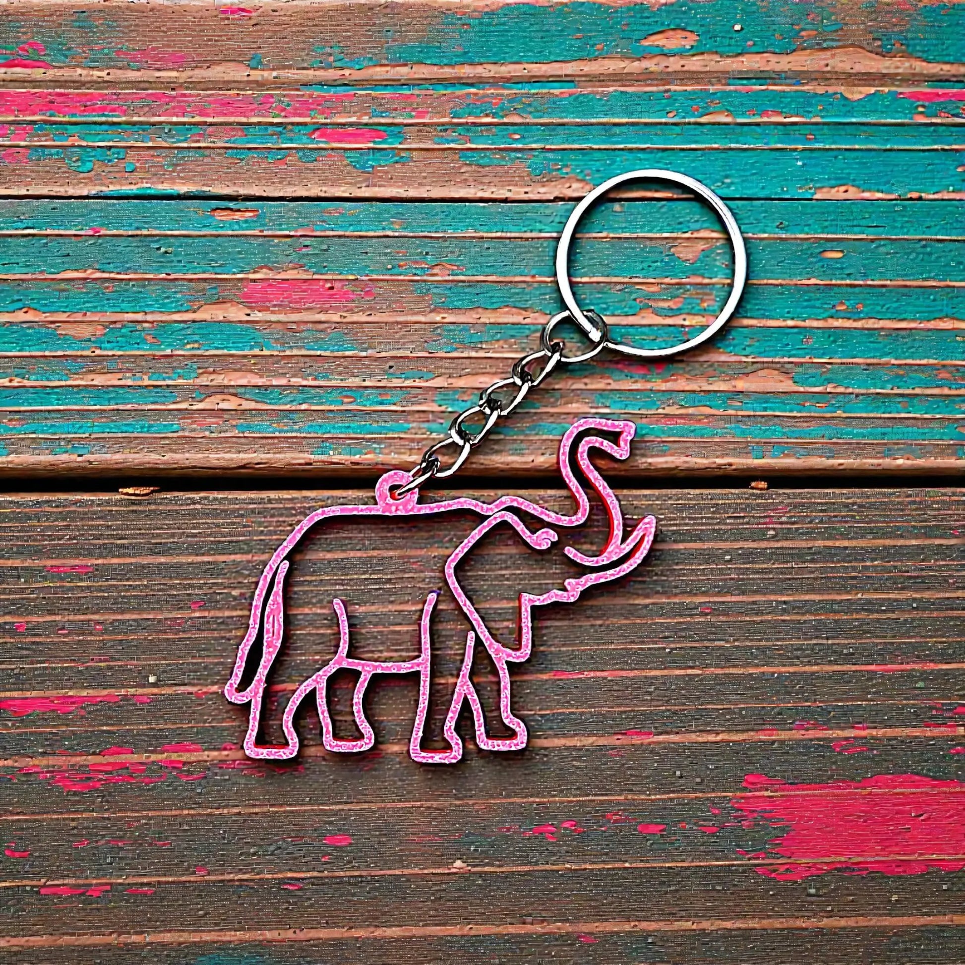 Handmade and customizable safari elephant keychain, perfect for classroom prizes, party favors for kids birthdays, baby showers and unique stocking stuffers.