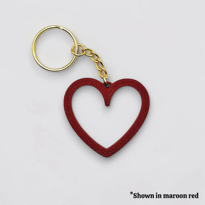 Heart keychain in maroon red, perfect for Valentine's Day gifts, wedding party favors, stocking stuffers and class prizes.