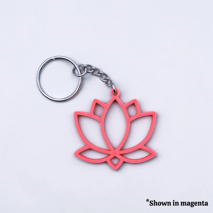 Lotus flower keychain, eco-friendly and handmade, perfect for spiritual gifts or mindful accessories.