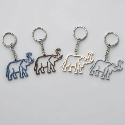 Safari elephant keychains with silver keyrings, perfect for classroom prizes, party favors for kids birthdays, baby showers and unique stocking stuffers.