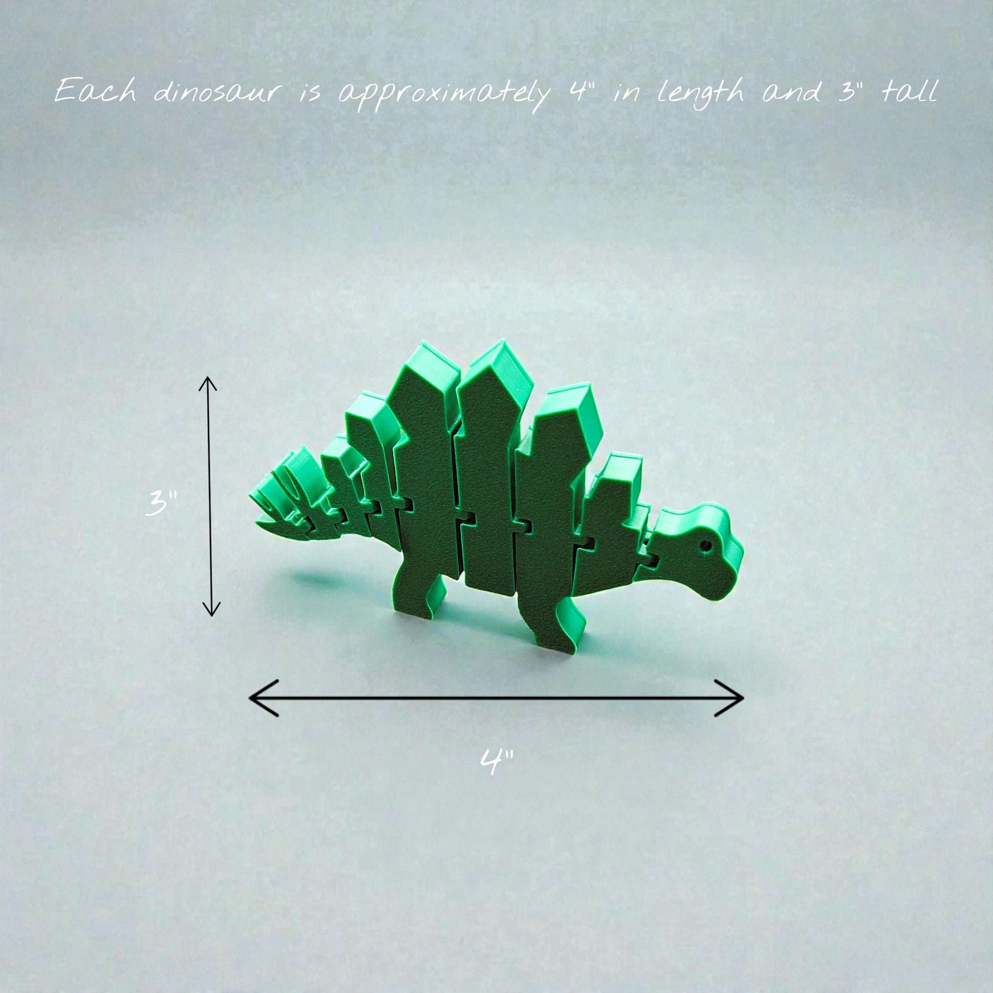Articulated and customizable stegosaurus dino pretend play fidget in mistletoe green, perfect for dinosaur lovers, sensory play, stress relief, and unique gifts.