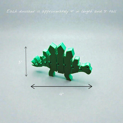Articulated and customizable stegosaurus dino pretend play fidget in mistletoe green, perfect for dinosaur lovers, sensory play, stress relief, and unique gifts.