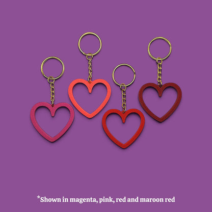 Heart keychains in multiple colors, perfect for Valentine's Day gifts, wedding party favors, stocking stuffers and class prizes.