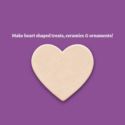 Heart cookie cutter dough cutout, perfect for layered cookies, fondant, crafts, weddings, and Valentine’s Day baking fun.