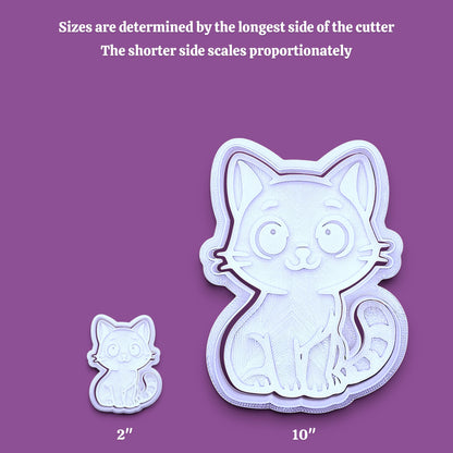 Cat Cookie Cutter Set and Stamp – Kitty Craft Clay Fondant Baking Mold