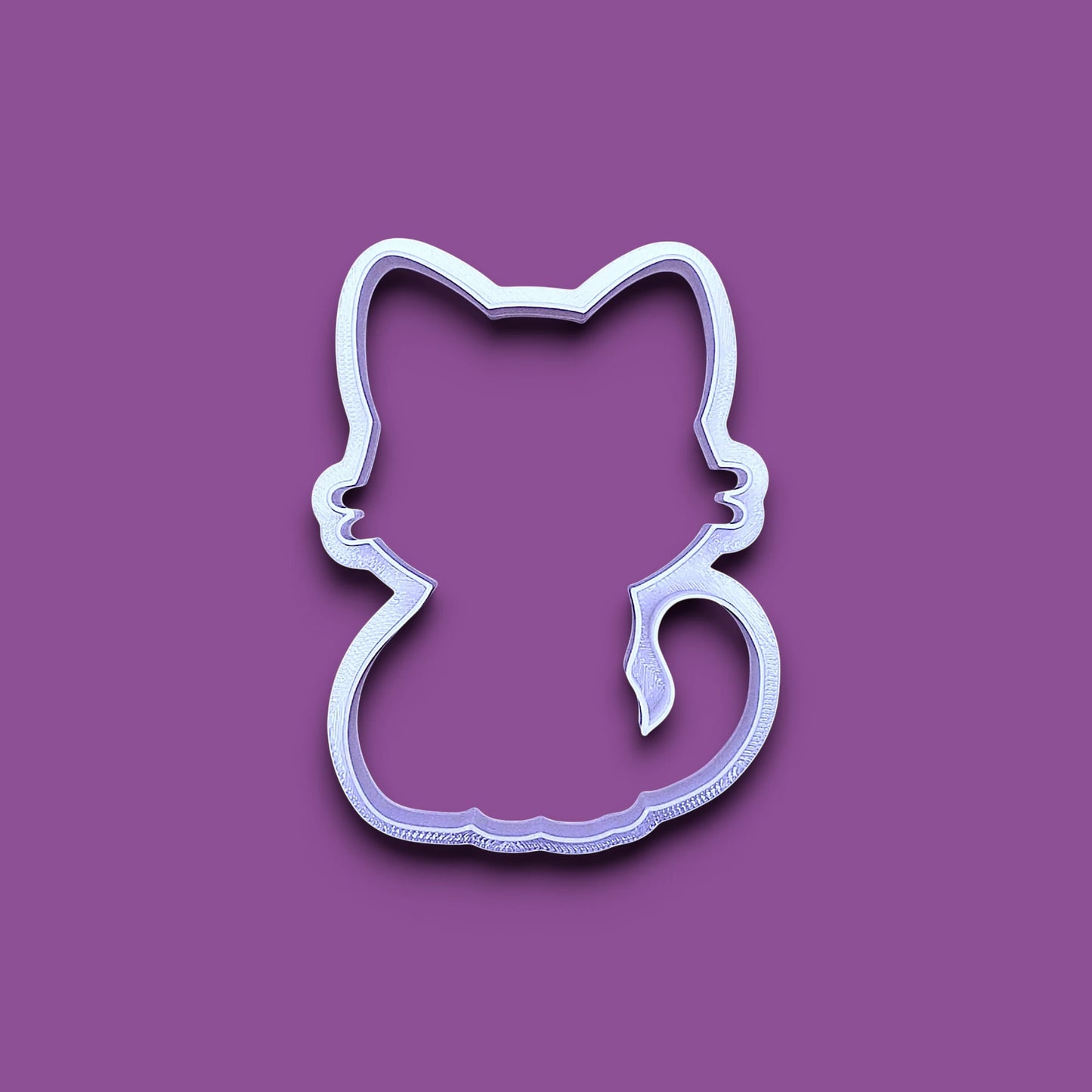 Customizable cat cookie cutter without stamp, perfect for kitty cookie designs, fondant toppers, birthday parties, crafts or cat themed baking projects.