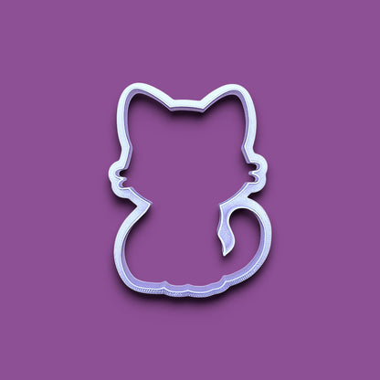 Customizable cat cookie cutter without stamp, perfect for kitty cookie designs, fondant toppers, birthday parties, crafts or cat themed baking projects.
