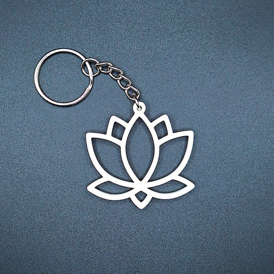 Lotus Flower Keychain - Handmade Yoga Boho Mindfulness Keyring Charm