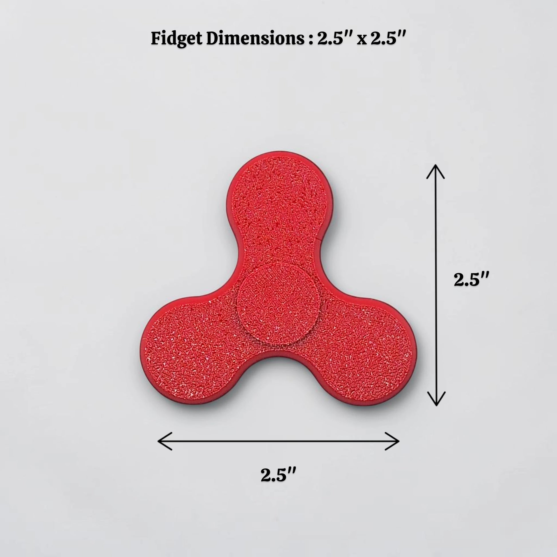 Fidget spinner with dimensions, perfect for party favors, birthday gifts and classroom rewards. Customizable in 30 unique colors.