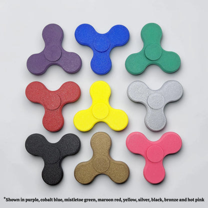 Fidget spinners in various colors, perfect for party favors, birthday gifts and classroom rewards. Customizable in 30 unique colors.