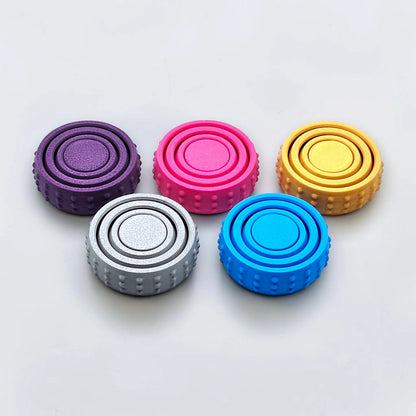 Bulk fidget and gyro spinners, perfect for party favors, event giveaways, classroom prizes and promotional items. Customizable in 30 colors and handmade in USA.