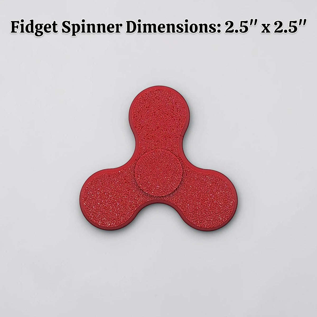 Fidget spinner in red, perfect for party favors, birthday gifts and classroom rewards. Customizable in 30 unique colors.