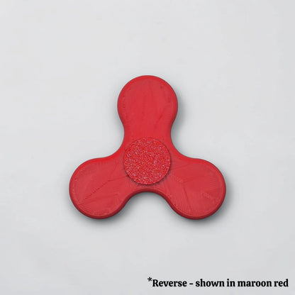 Reverse side of fidget spinner in red, perfect for party favors, birthday gifts and classroom rewards. Customizable in 30 unique colors.