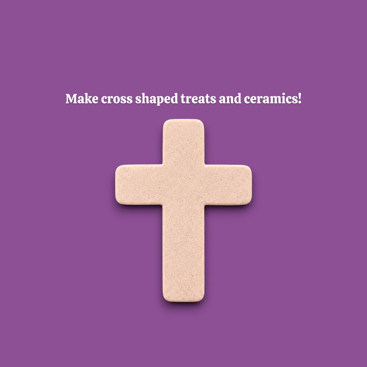 Cross cookie cutter dough cutout for making religious cookies, perfect for Easter, communion, or church gatherings.
